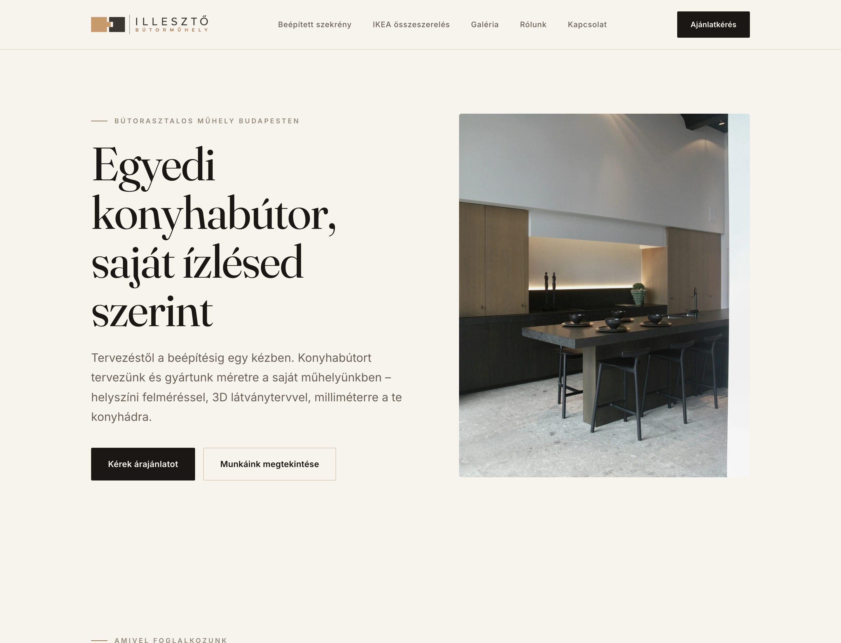 Illesztő Műhely weboldal